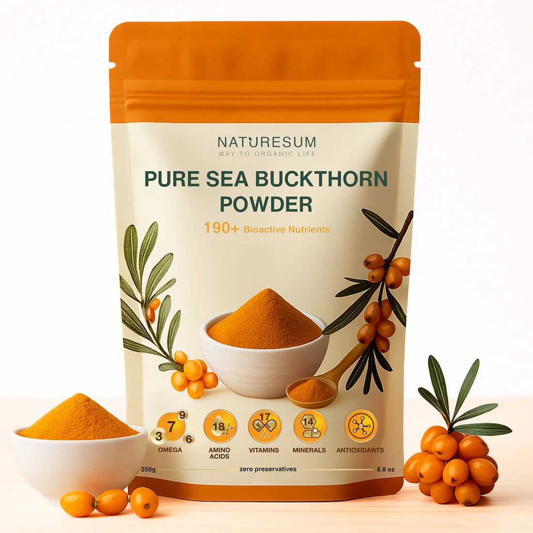 NATURESUM HIMALAYAN SEA BUCKTHORN BERRIES POWDER