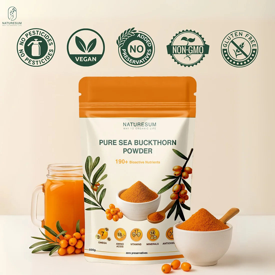 NATURESUM HIMALAYAN SEA BUCKTHORN BERRIES POWDER