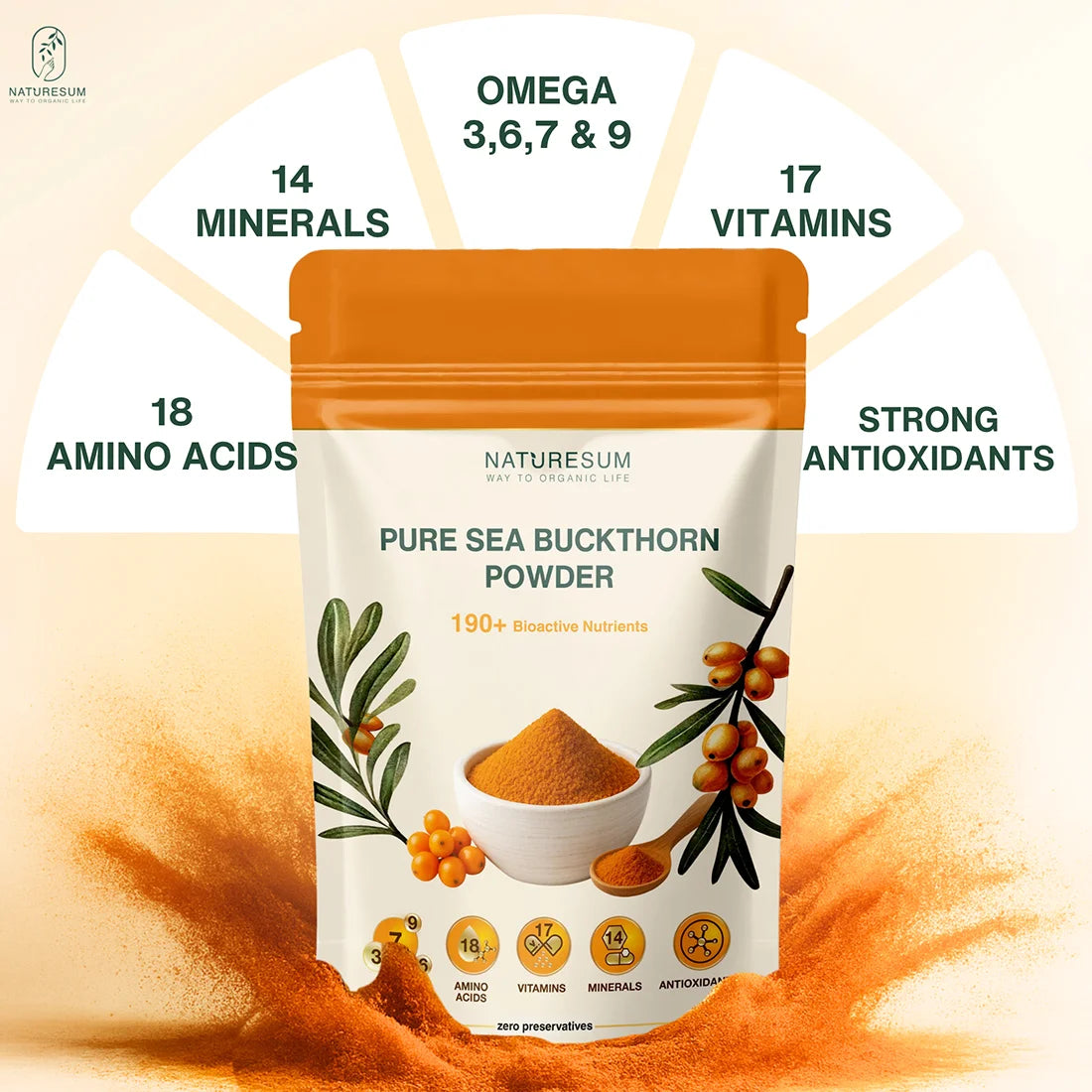 NATURESUM HIMALAYAN SEA BUCKTHORN BERRIES POWDER